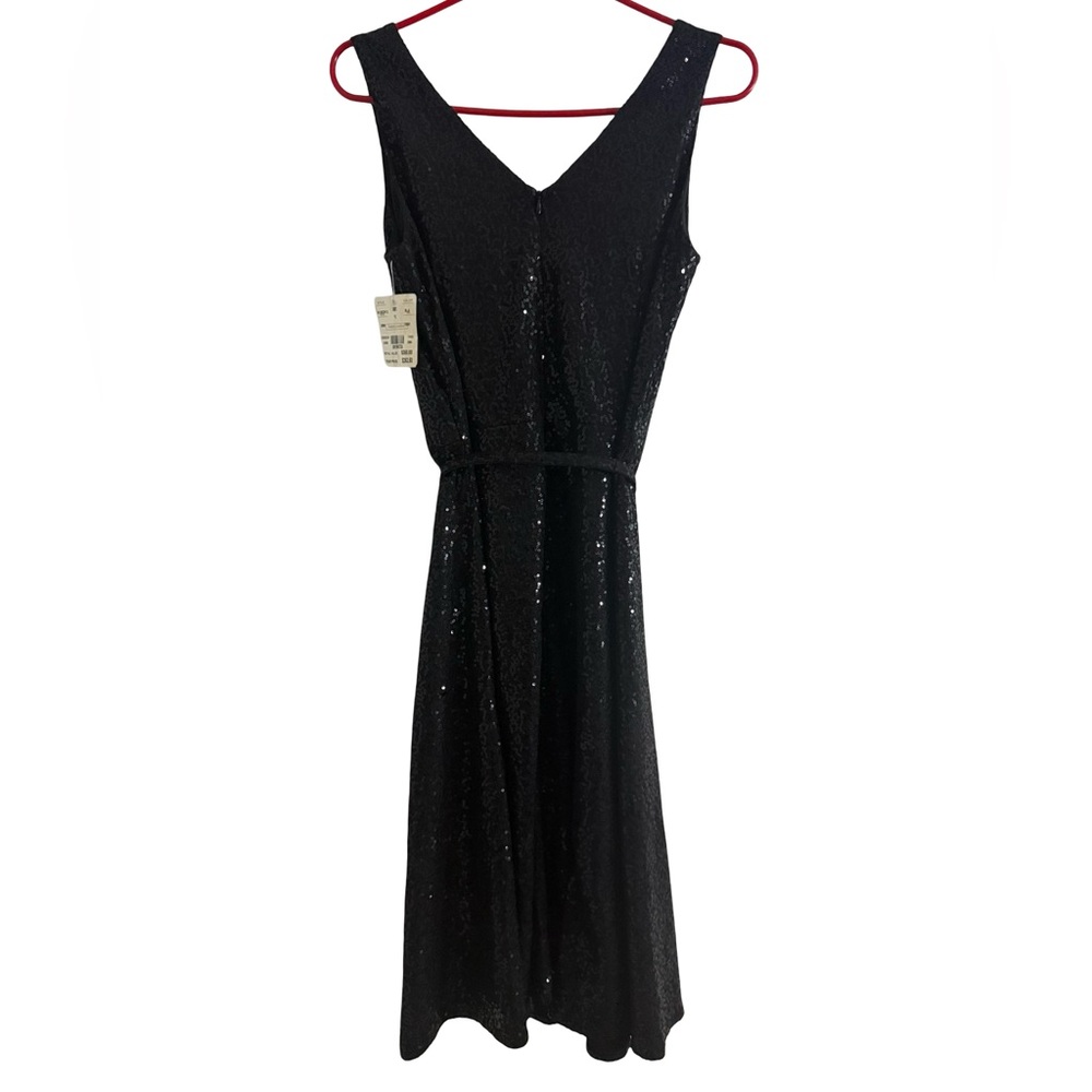 Doncaster England Sequin Cocktail Dress Black Sz 6 $350 Rare Vintage NWT - Picture 2 of 5